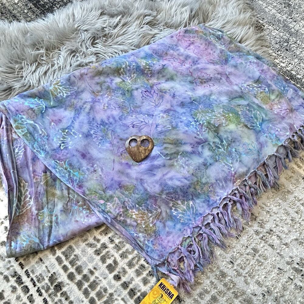 Large Bali Made Tassle Scarf Shawl Swim‎ Suit Coverup